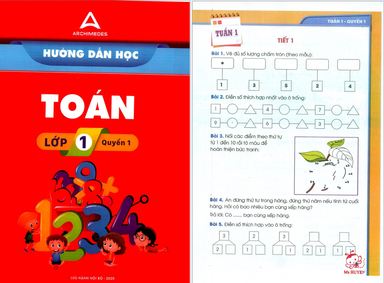 HDH Toán ARCHIMEDES lớp 1 quyển 1