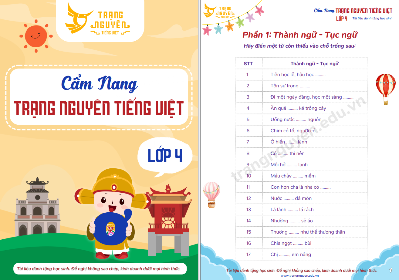 Cẩm nang TNTV lớp 4
