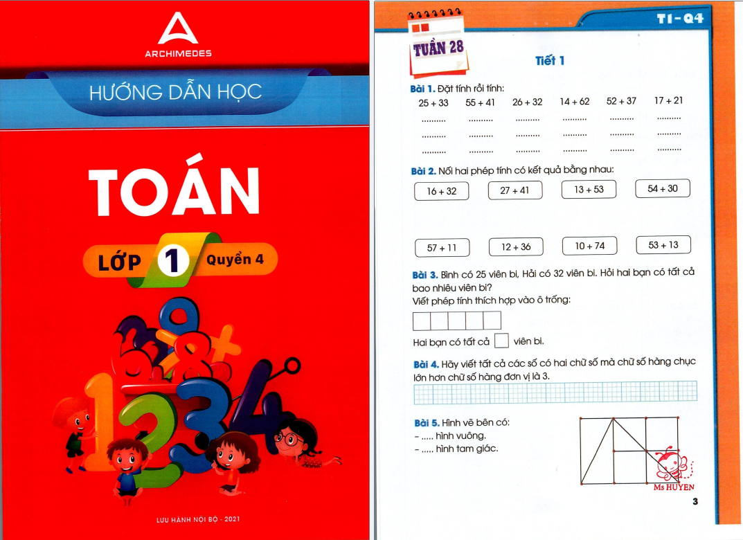 HDH Toán ARCHIMEDES lớp 1 quyển 4