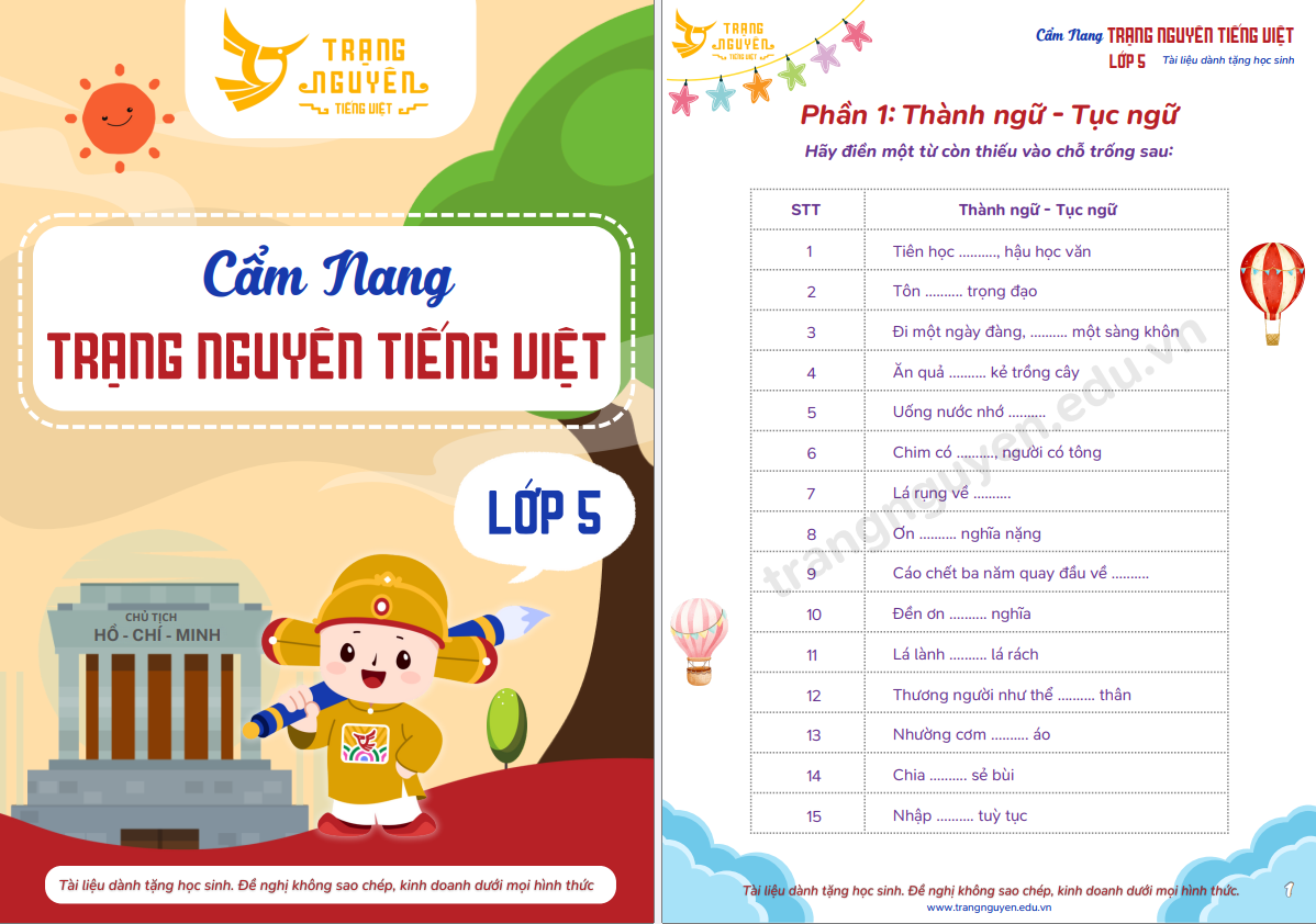 Cẩm nang TNTV lớp 5