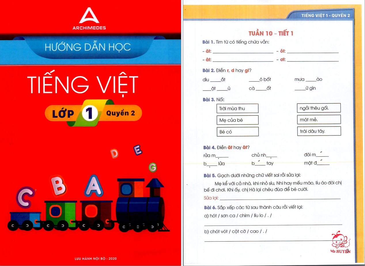 HDH Tiếng việt ARCHIMEDES lớp 1 quyển 2