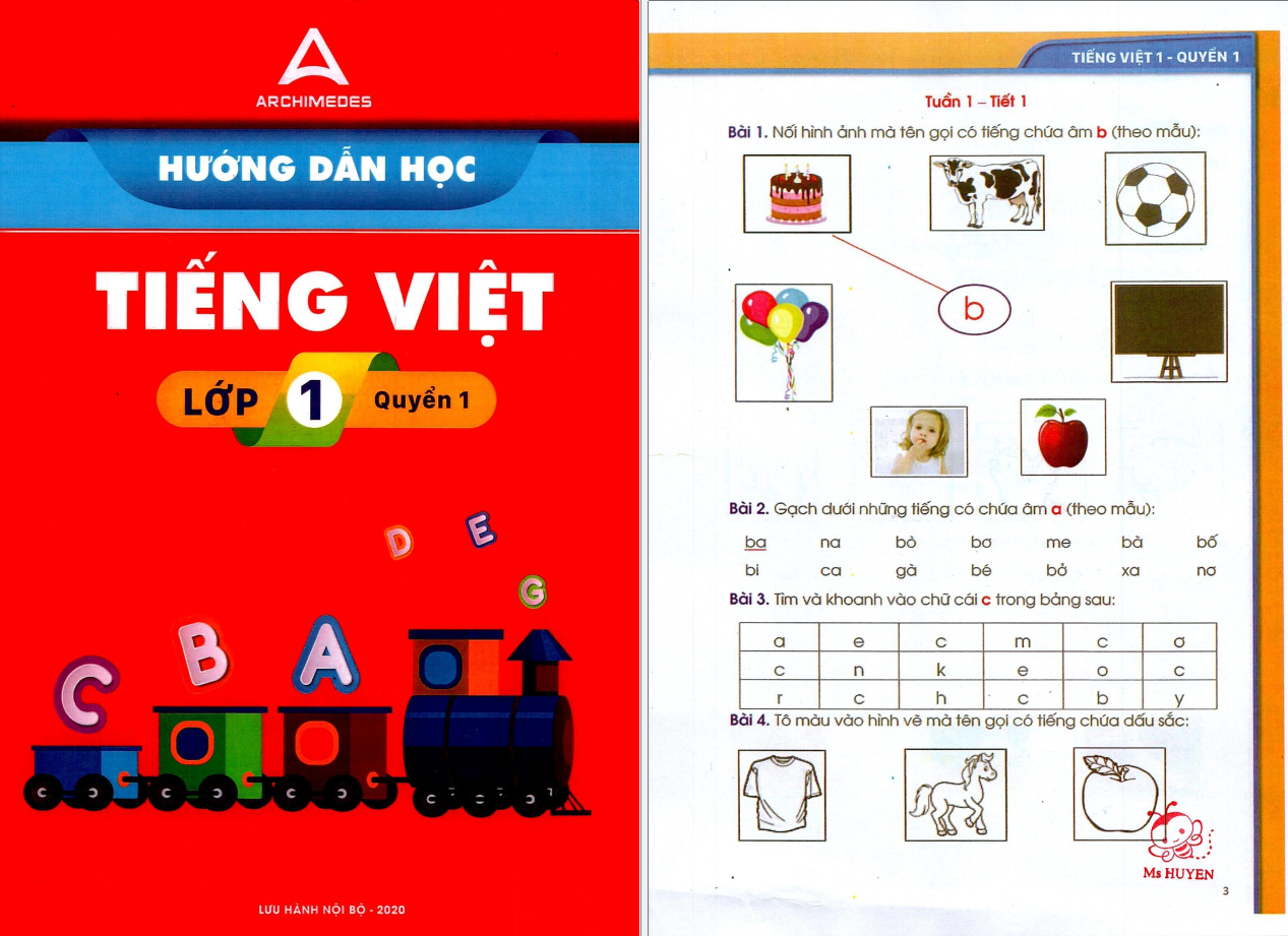 HDH Tiếng việt ARCHIMEDES lớp 1 quyển 1