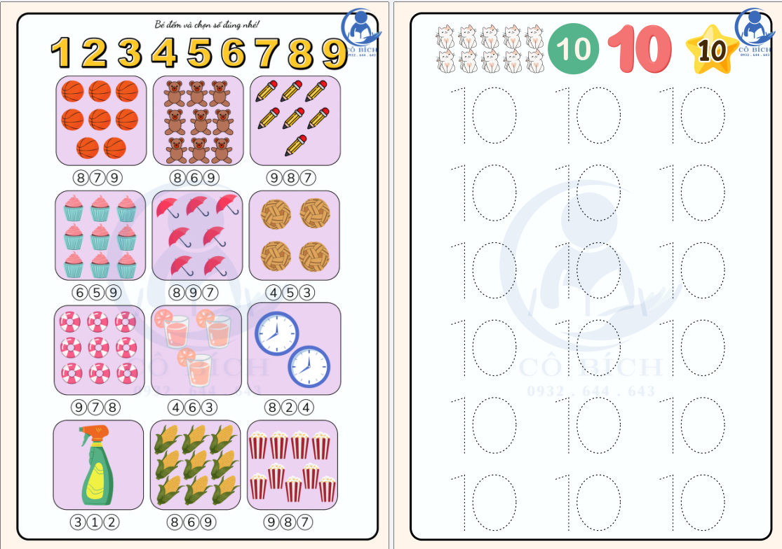 Bài tập nhận biết số