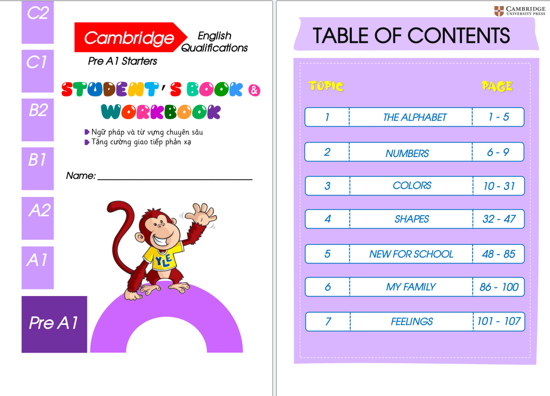 BTBT Cambridge Pre Starter Tập 1+2 (PDF+MP3)