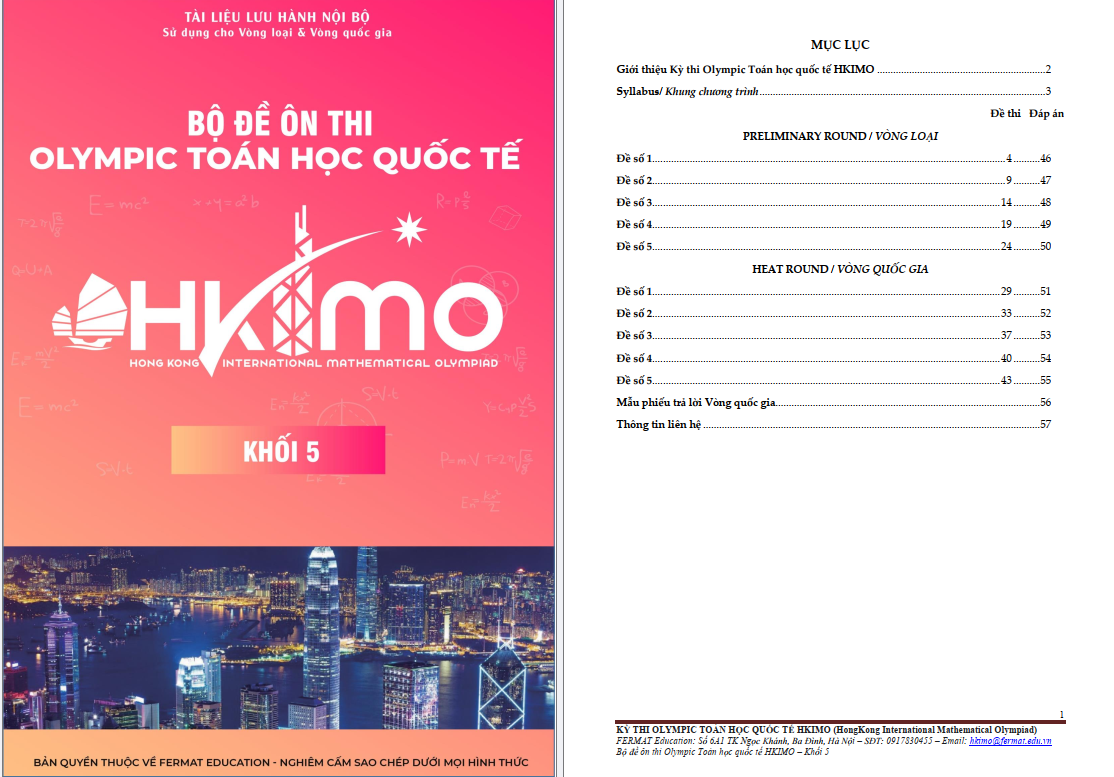 Bộ đề luyện thi HKIMO khối 5