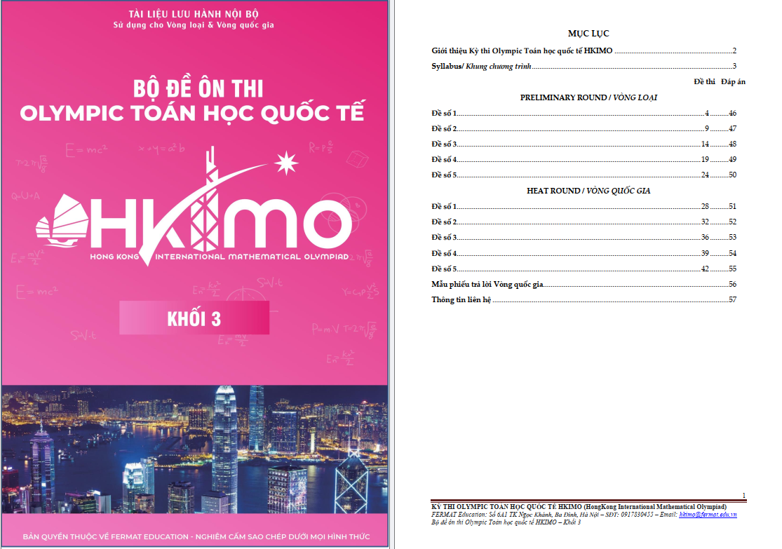 Bộ đề luyện thi HKIMO khối 3
