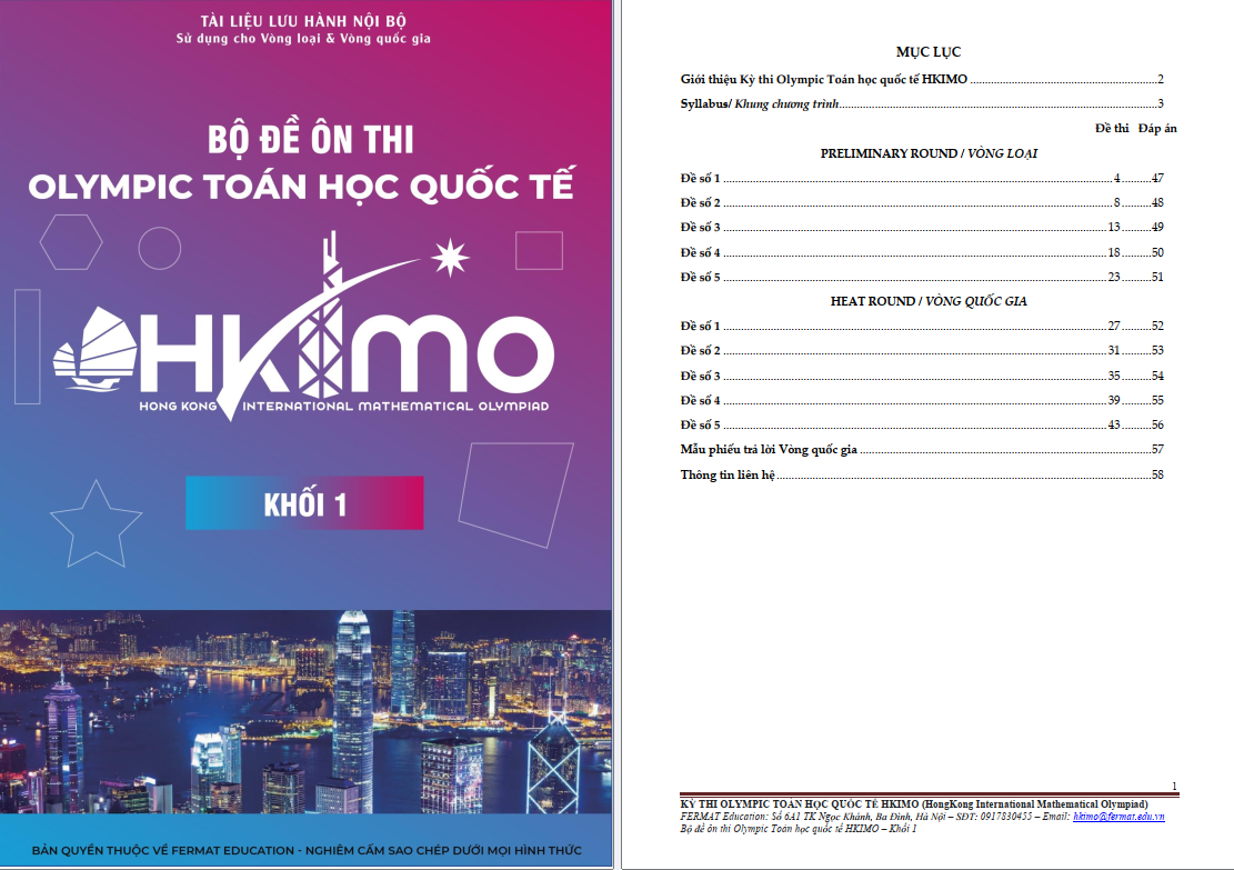 Bộ đề luyện thi HKIMO khối 1